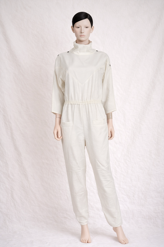 Combinaison futuriste vintage Courrèges Paris en laine circa années 1970
