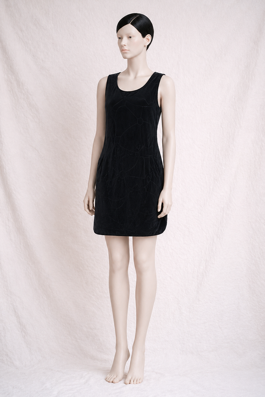 Vintage Chanel black terrycloth beach dress