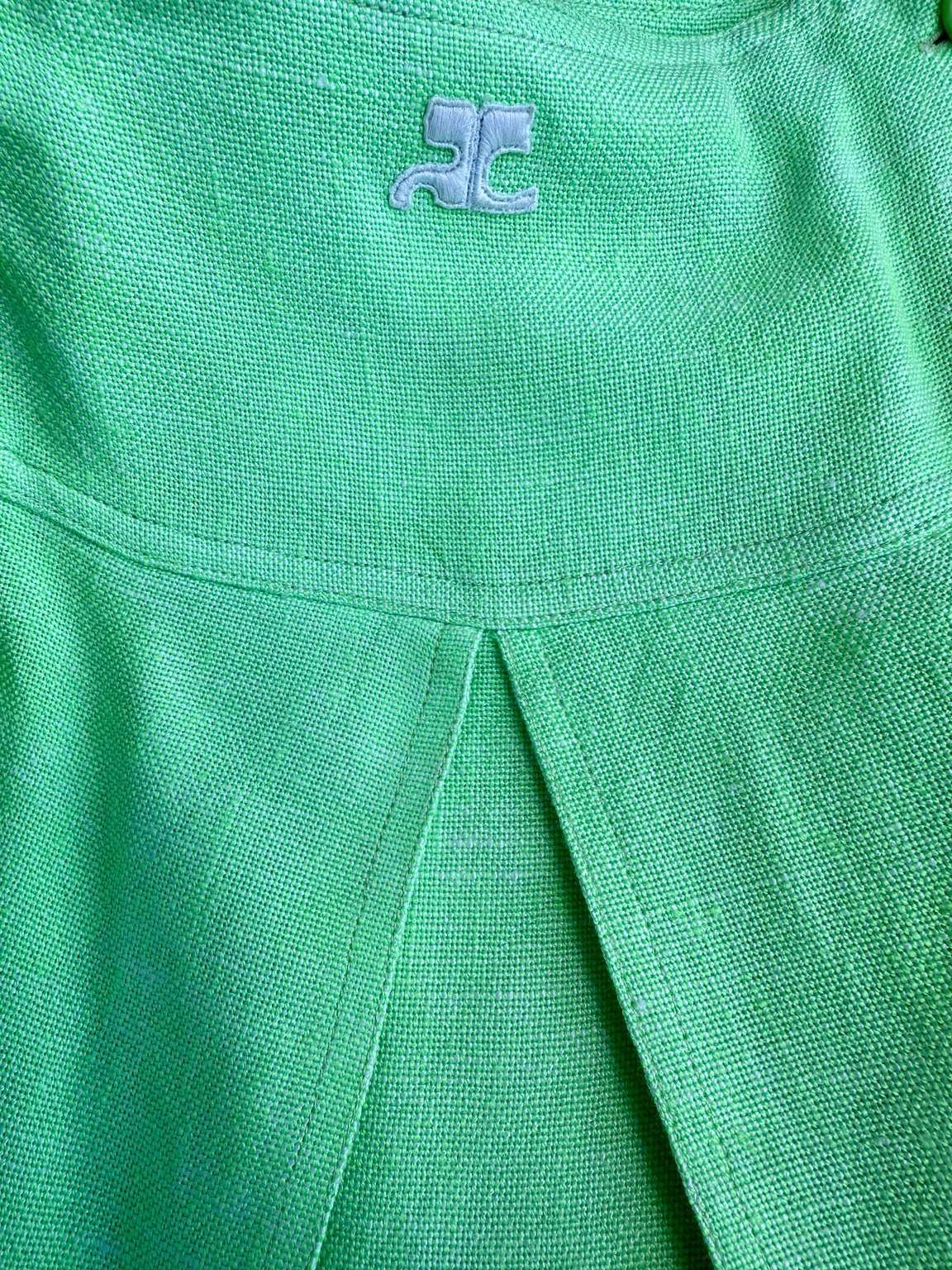 Authentique jupe Courrèges Paris vintage vert neon