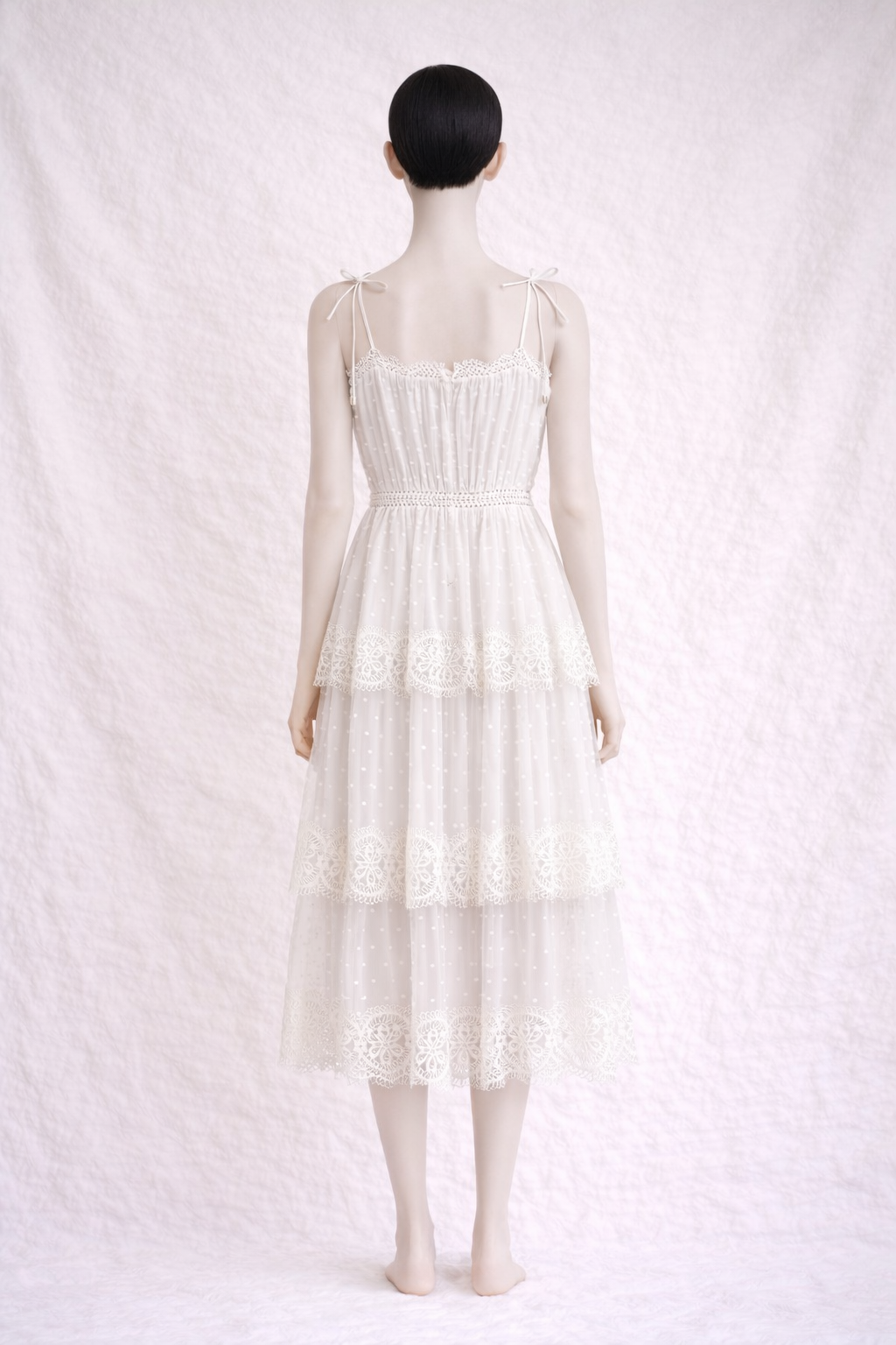 Robe d'été en soie et dentelle cream Zimmermann