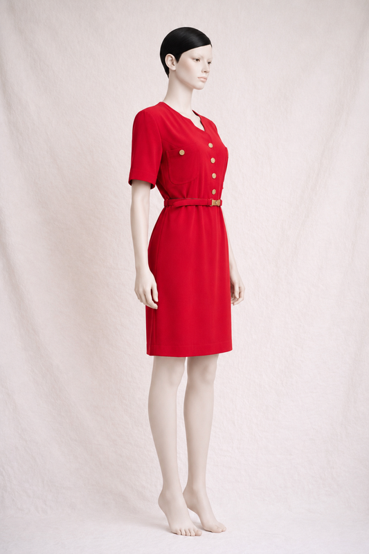 Authentic vintage red Burberry dress plus size