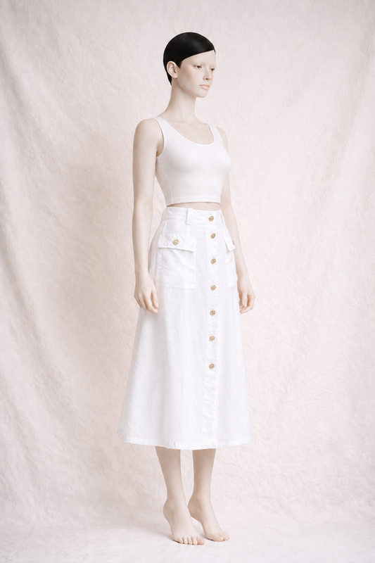 Authentic vintage white linen skirt Escada Margaretha Ley