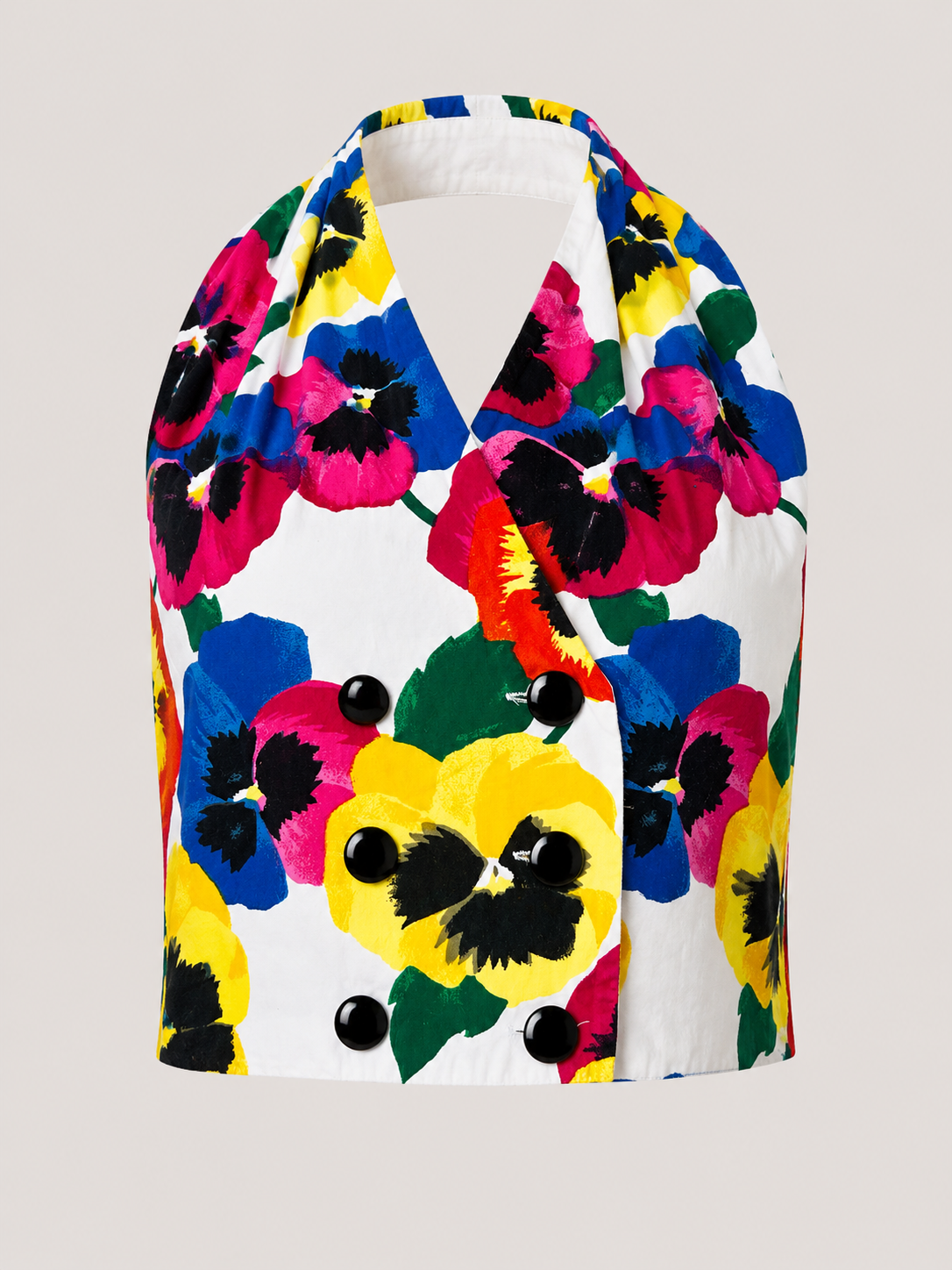 Top en coton fleuri Lanvin Paris vintage authentique