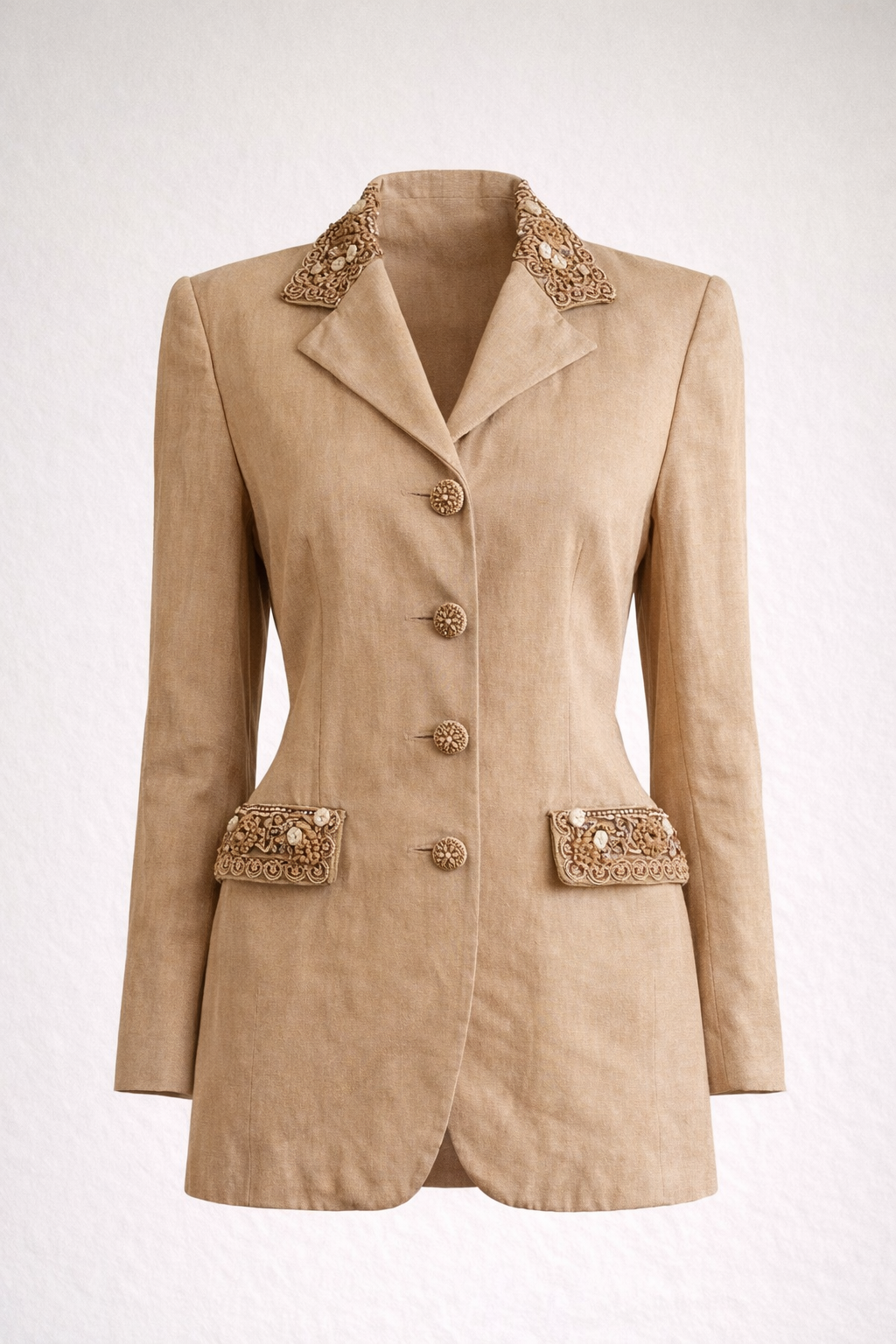 Blazer en lin beige Kenzo Jungle vintage