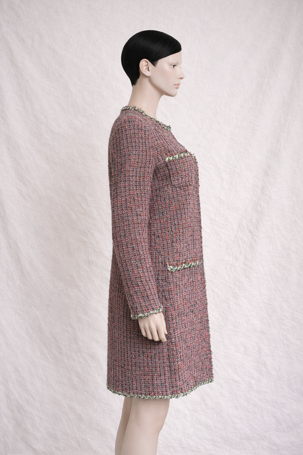 Manteau en tweed multicolore à chaîne Dolce & Gabbana