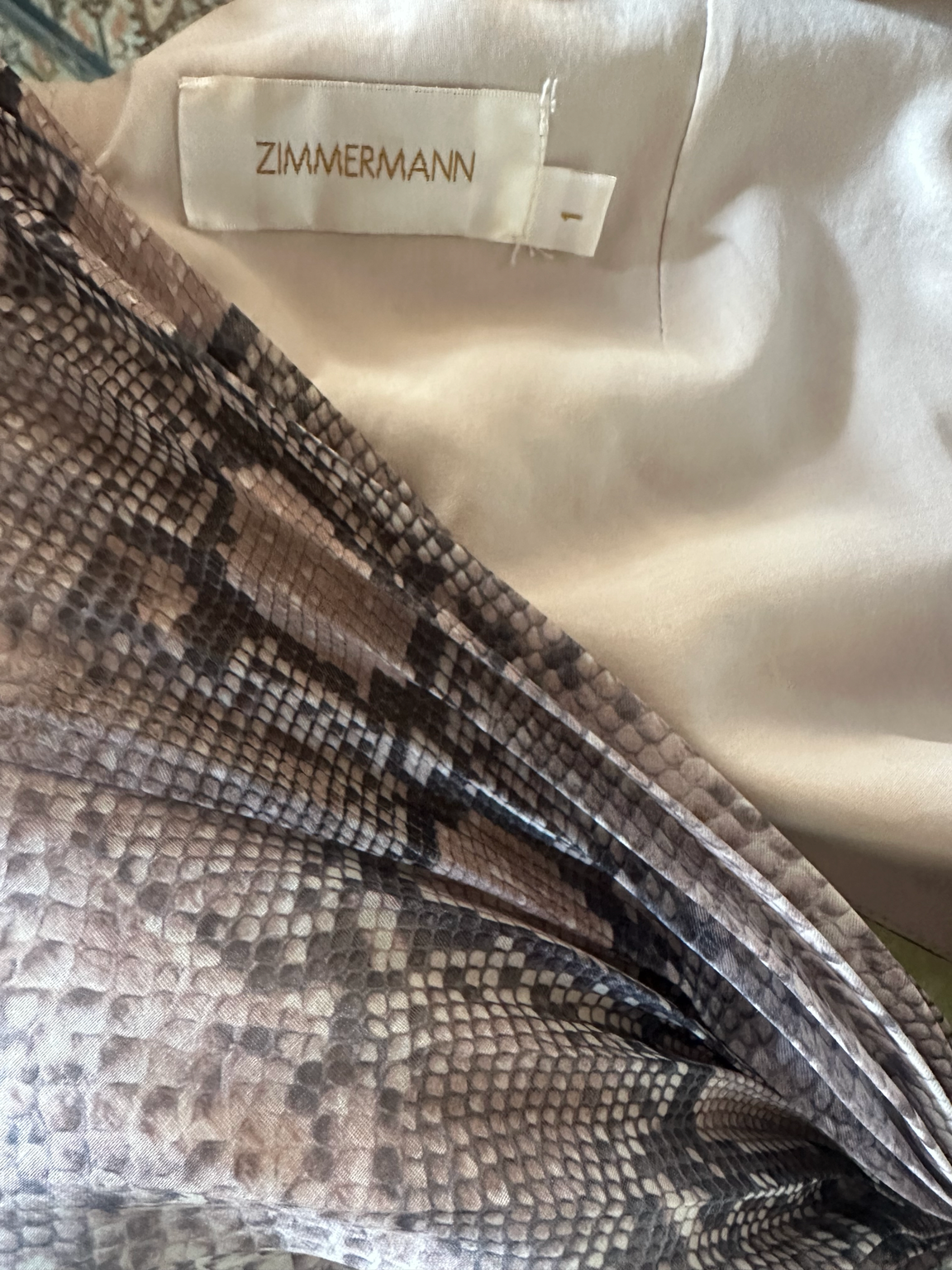 Robe courte Zimmermann à imprimé python authentique