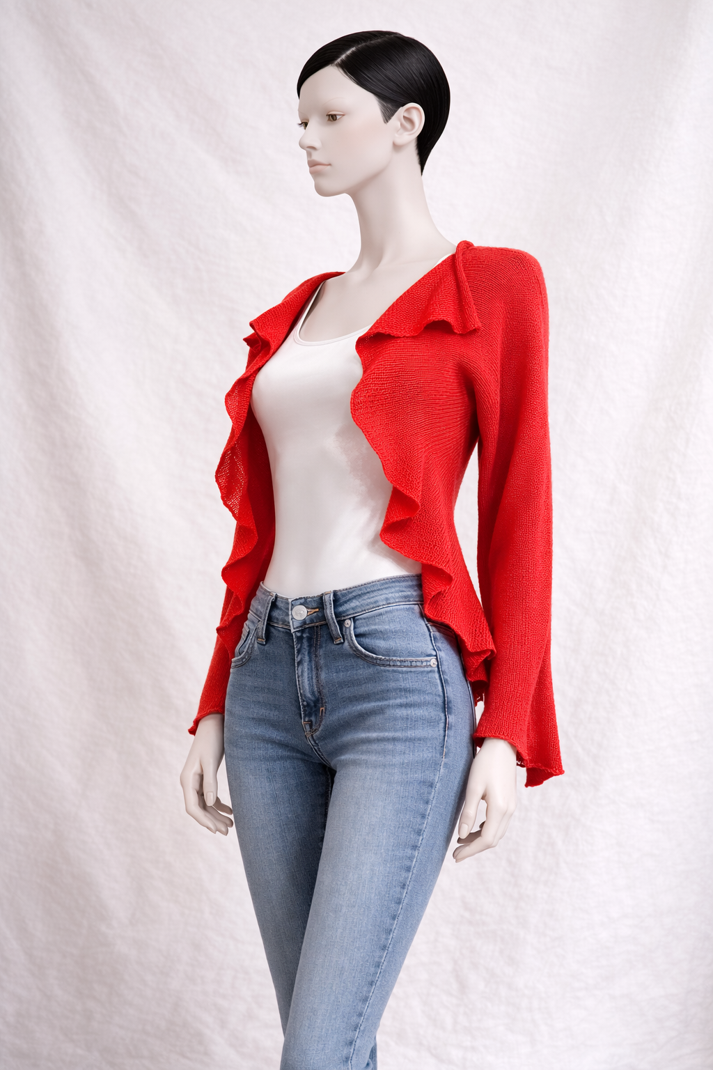 Cardigan en cachemire rouge vif Dries Van Noten 100% cachemire – Made in Belgium