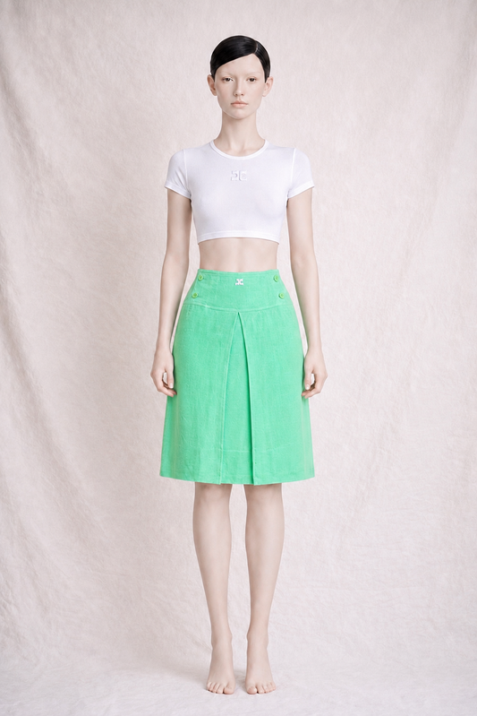 Authentique jupe Courrèges Paris vintage vert neon