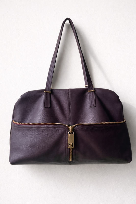 Sac en cuir prune Fendi authentique