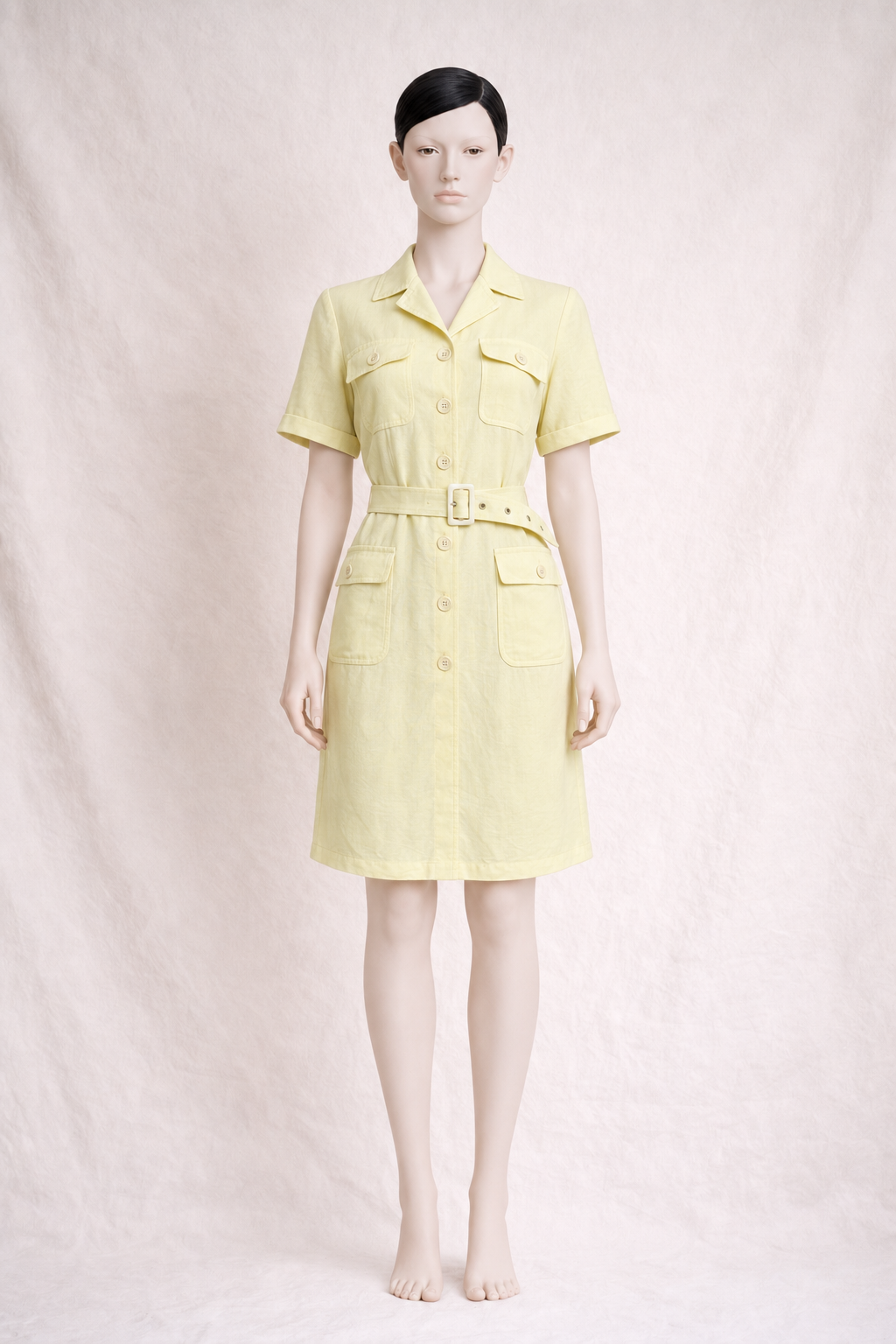 Robe en lin jaune Yves Saint Laurent vintage authentique