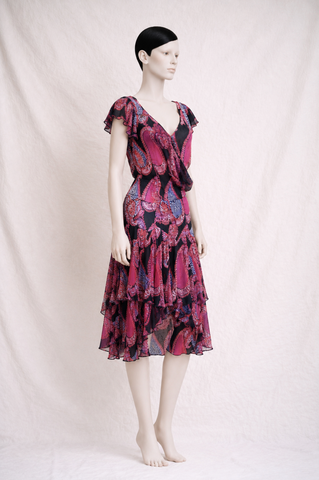 Ensemble blouse et jupe en soie fuchsia Ungaro Fever