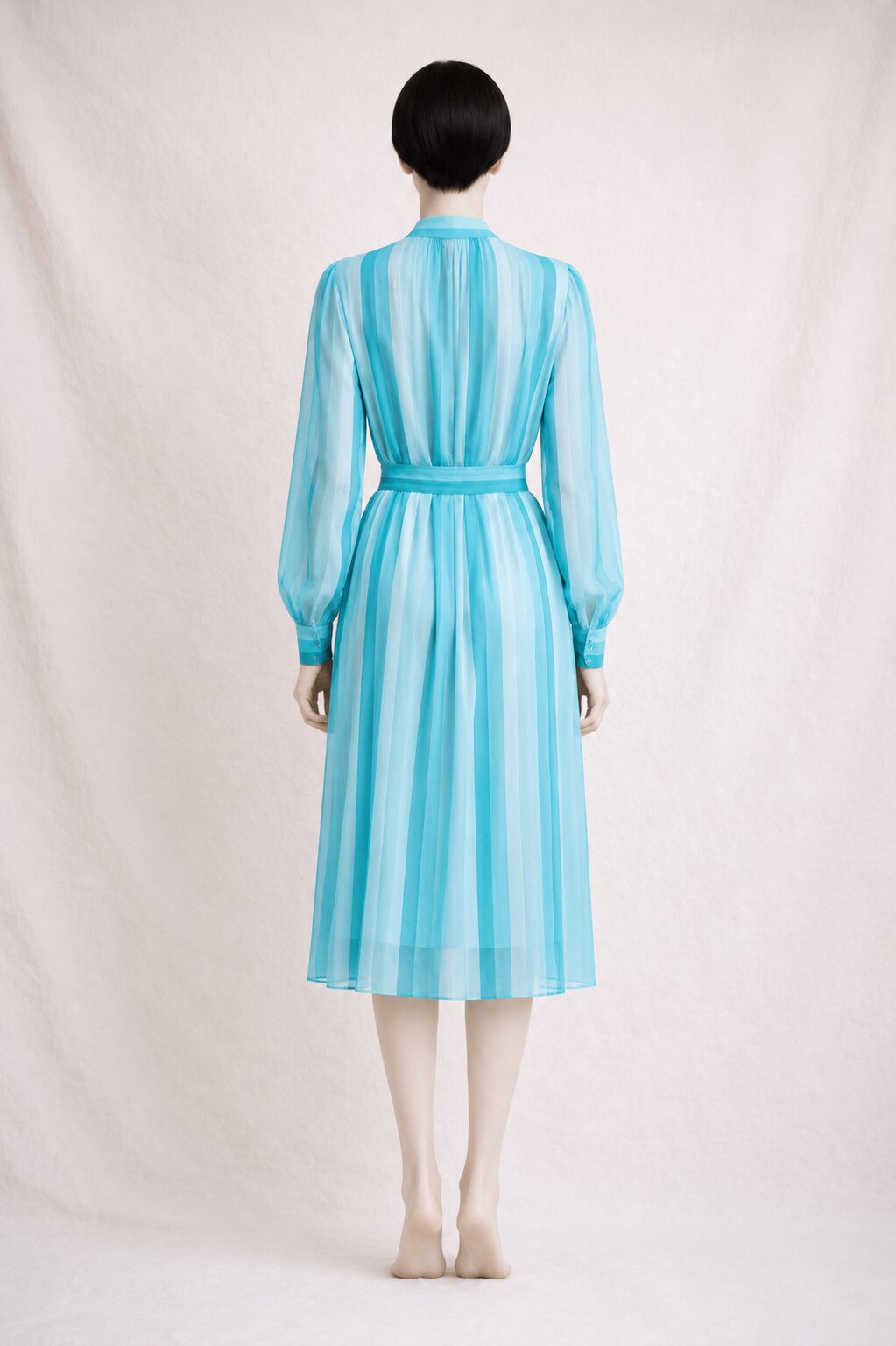 Summer silk dress azure Louis Féraud Paris vintage