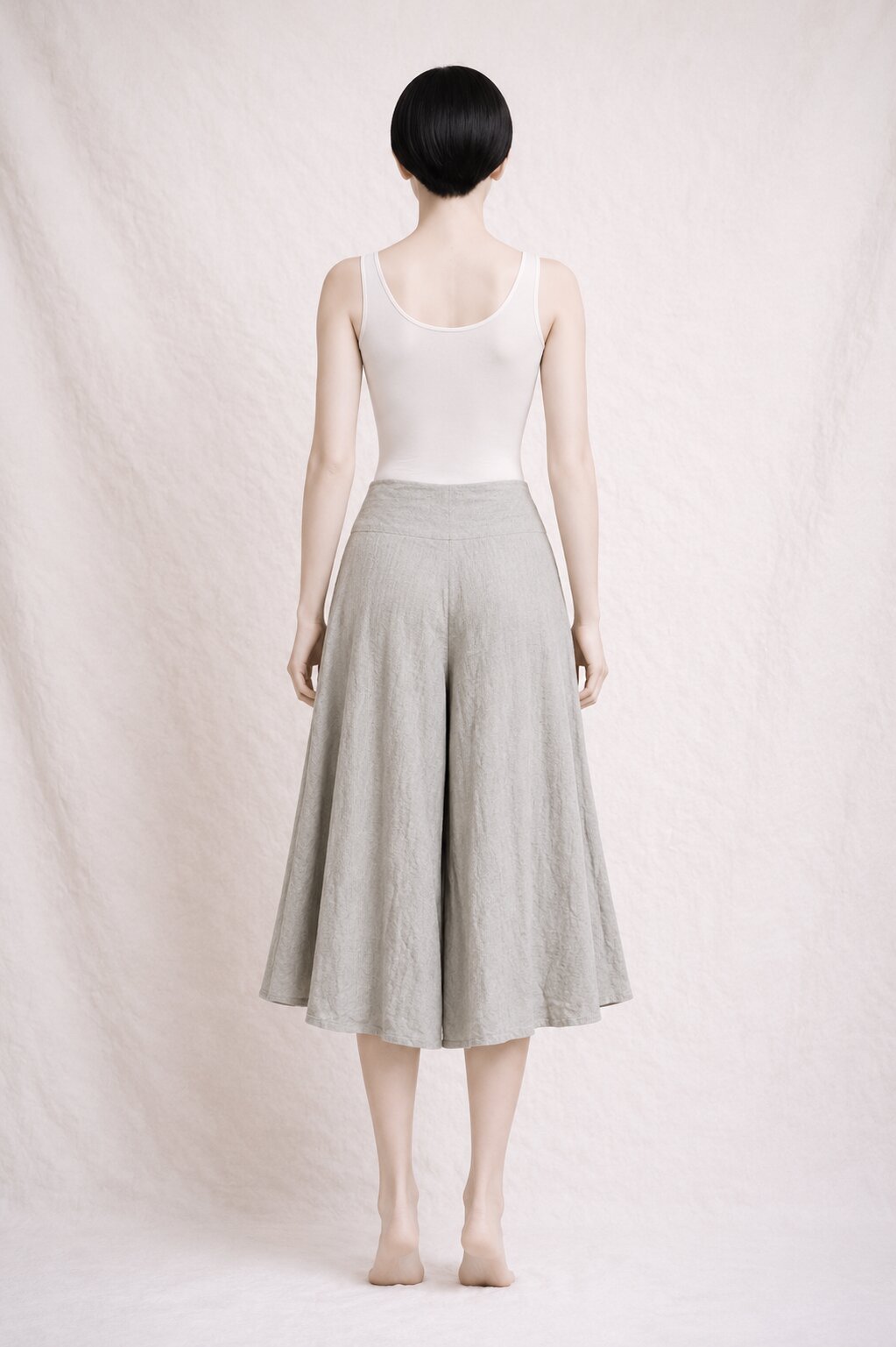 Culottes Midi Vintage Authentiques Cerruti 1881 en Coton Léger et Lin
