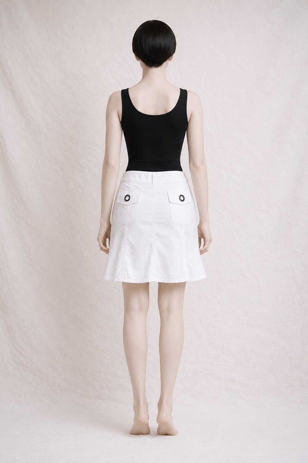 Jupe Mini Trapèze en Denim Blanc Zadig & Voltaire