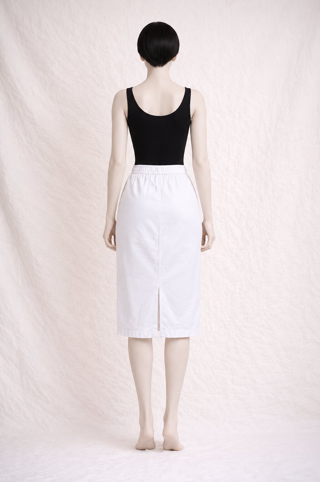 Authentic Vintage White Denim Midi Skirt by Lacoste