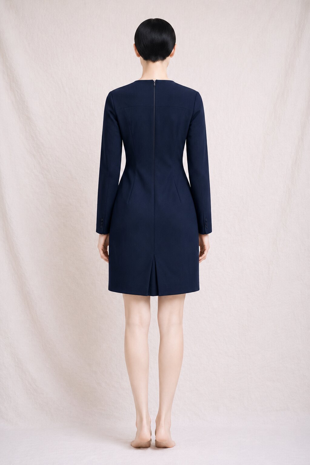 Robe droite JC de Castelbajac Paris bleu marine uniforme vintage