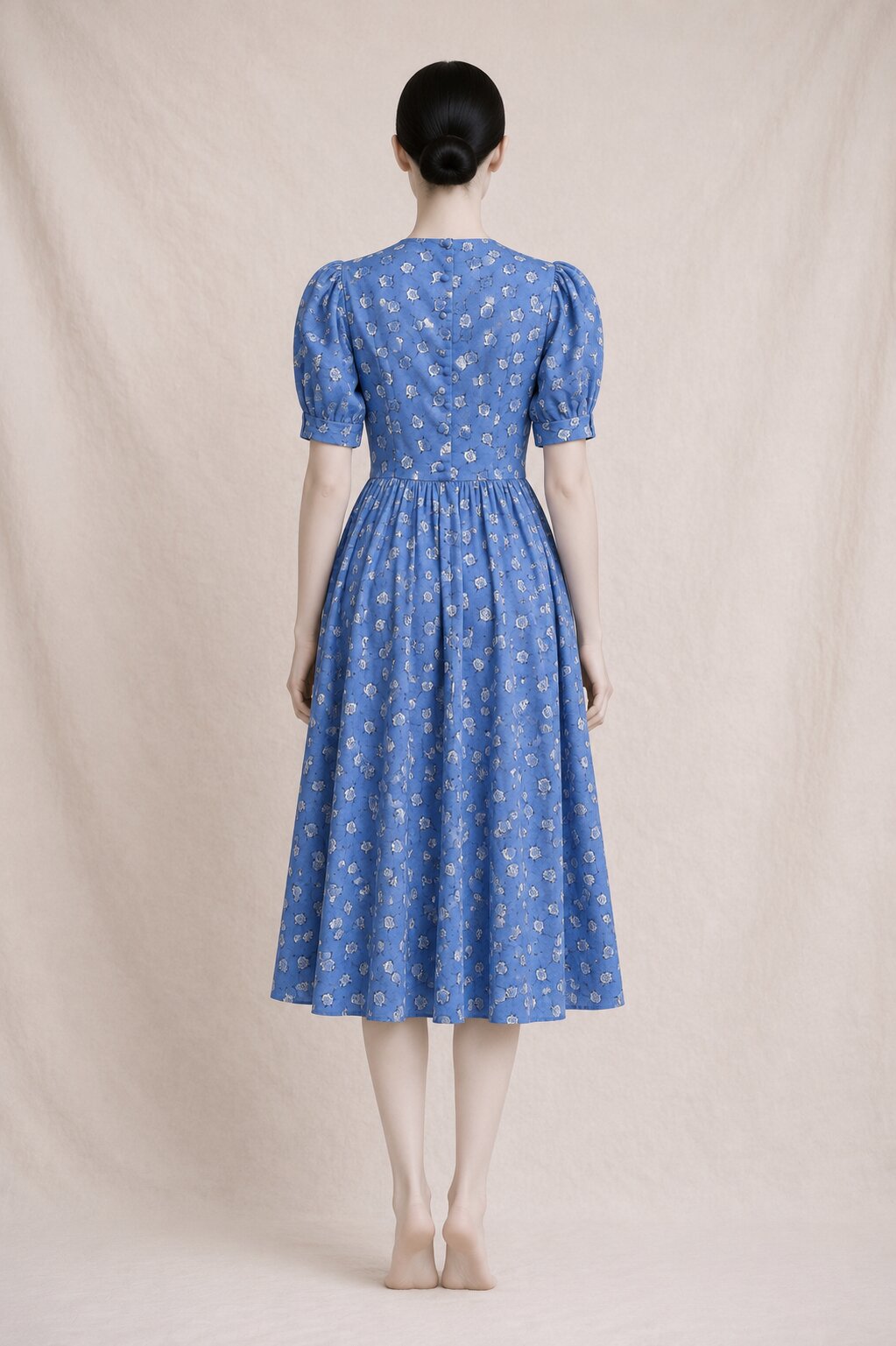 Robe en coton fleuri lila Laura Ashley vintage