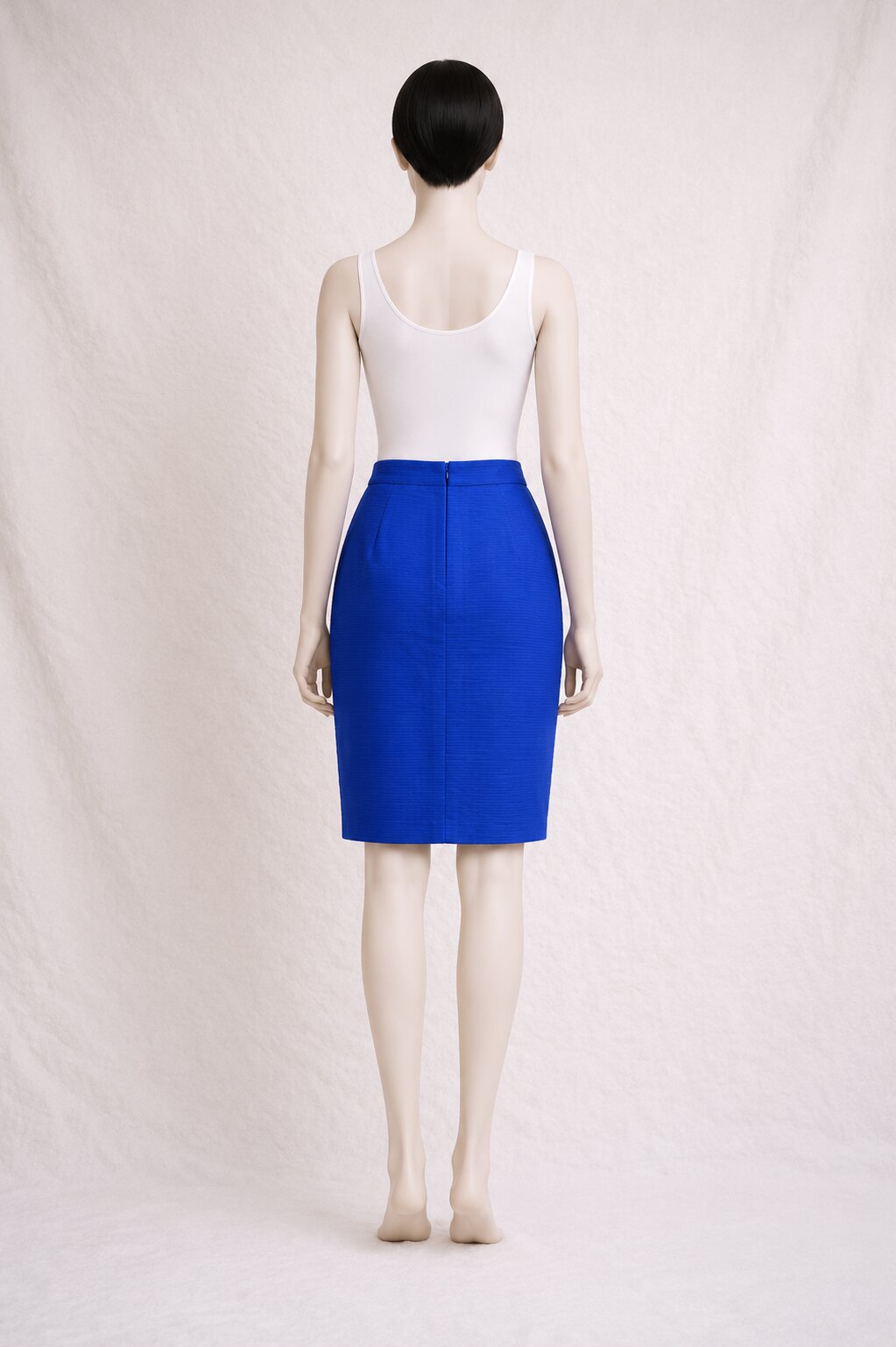 Yves Saint Laurent Vintage Textured Electric Blue Pencil Skirt Authentic