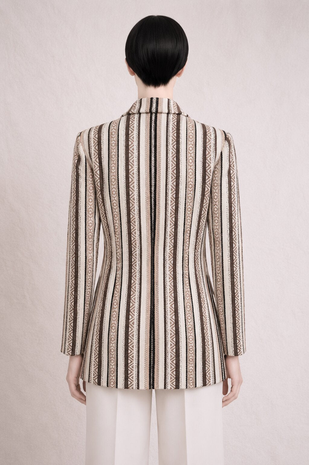 Long Vintage Wool Blazer Rochas Paris