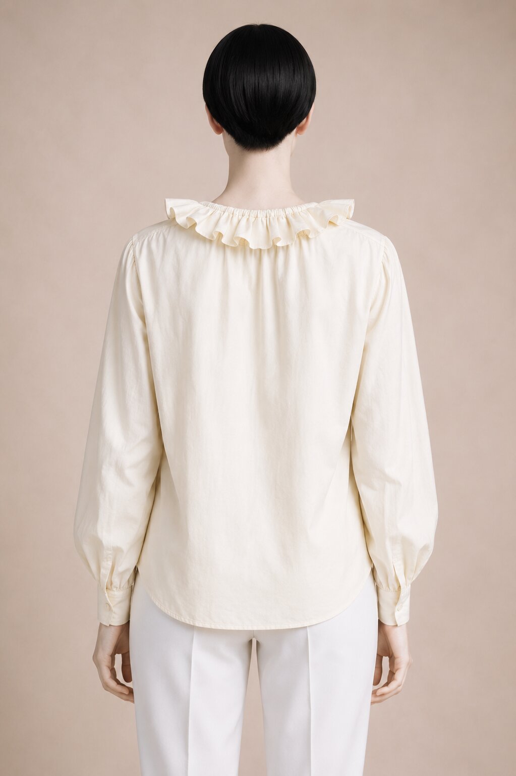 Vintage ruffled blouse Kenzo Paris authentic in ecru cotton