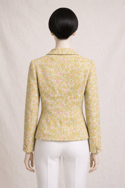 Authentic vintage Plein Soleil blazer by Jacques Heim in textured printed cotton