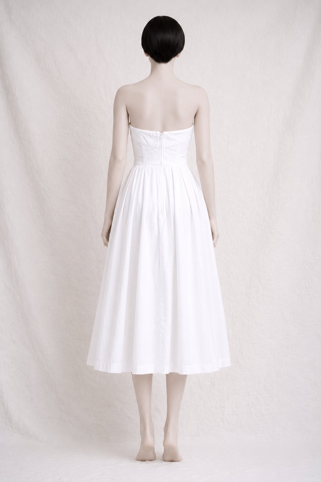 Vintage Strapless White Cotton Dress Laura Ashley