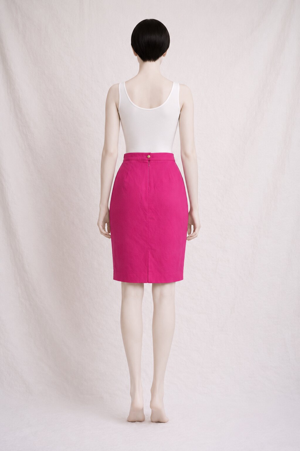 Jupe Crayon Fuchsia Vintage Authentique Yves Saint Laurent