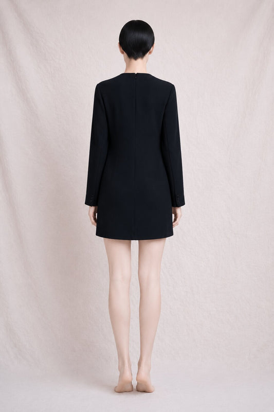 Black mini dress in wool and silk Vanessa Seward
