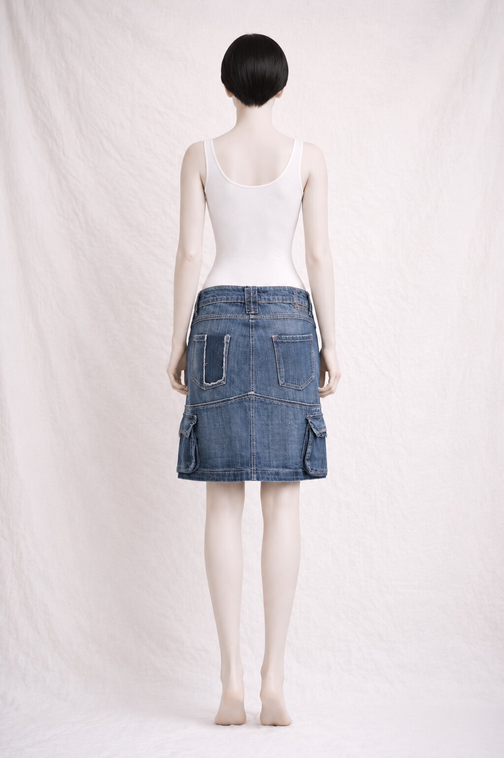 Jupe en jean vintage authentique Marithé + François Girbaud