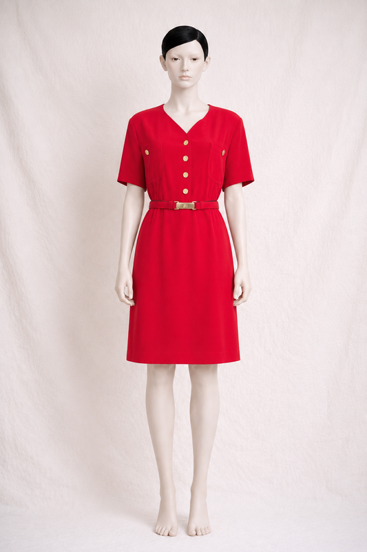 Robe rouge Burberry vintage authentique plus size