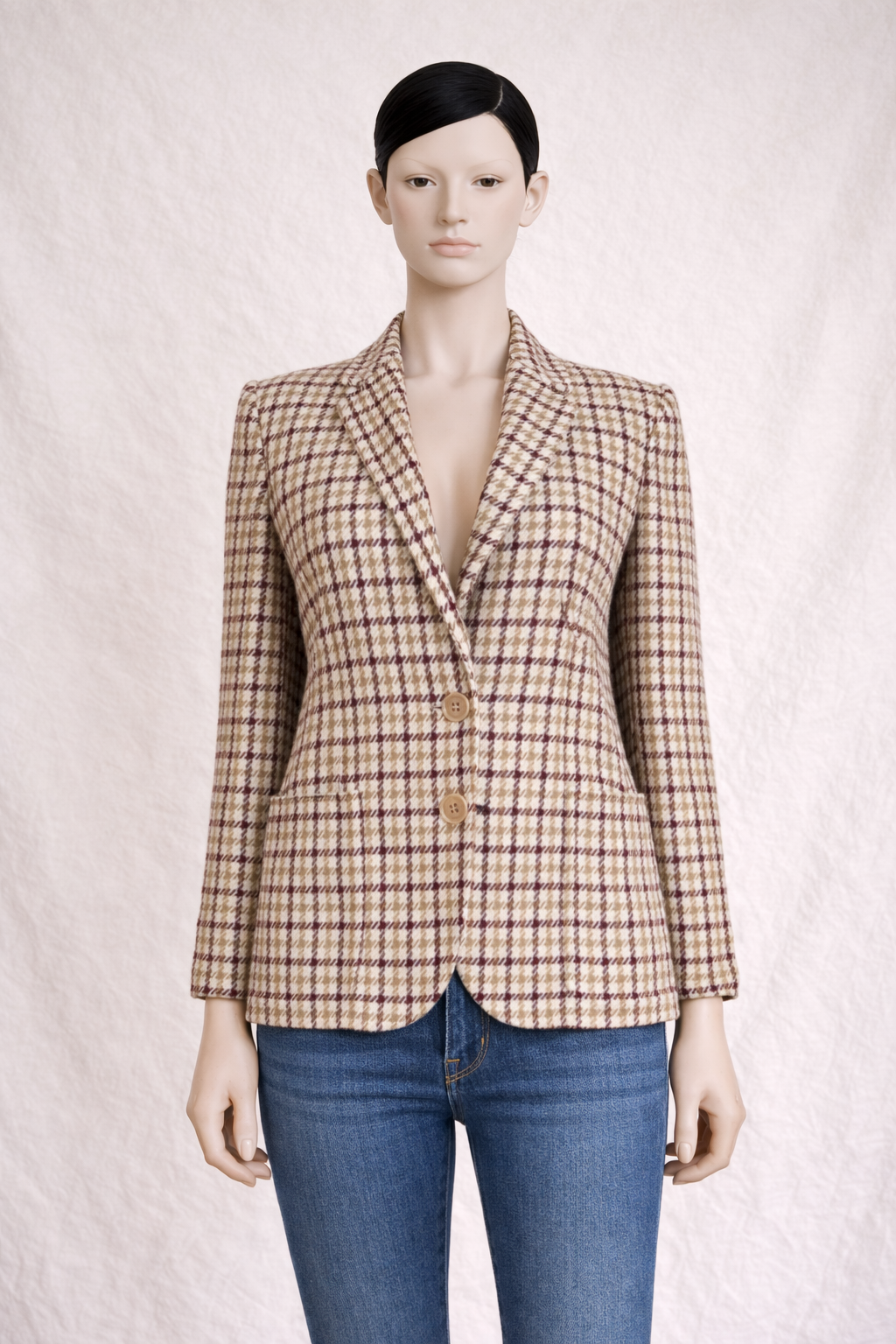 Blazer en laine Celine Paris à carreaux authentique vintage