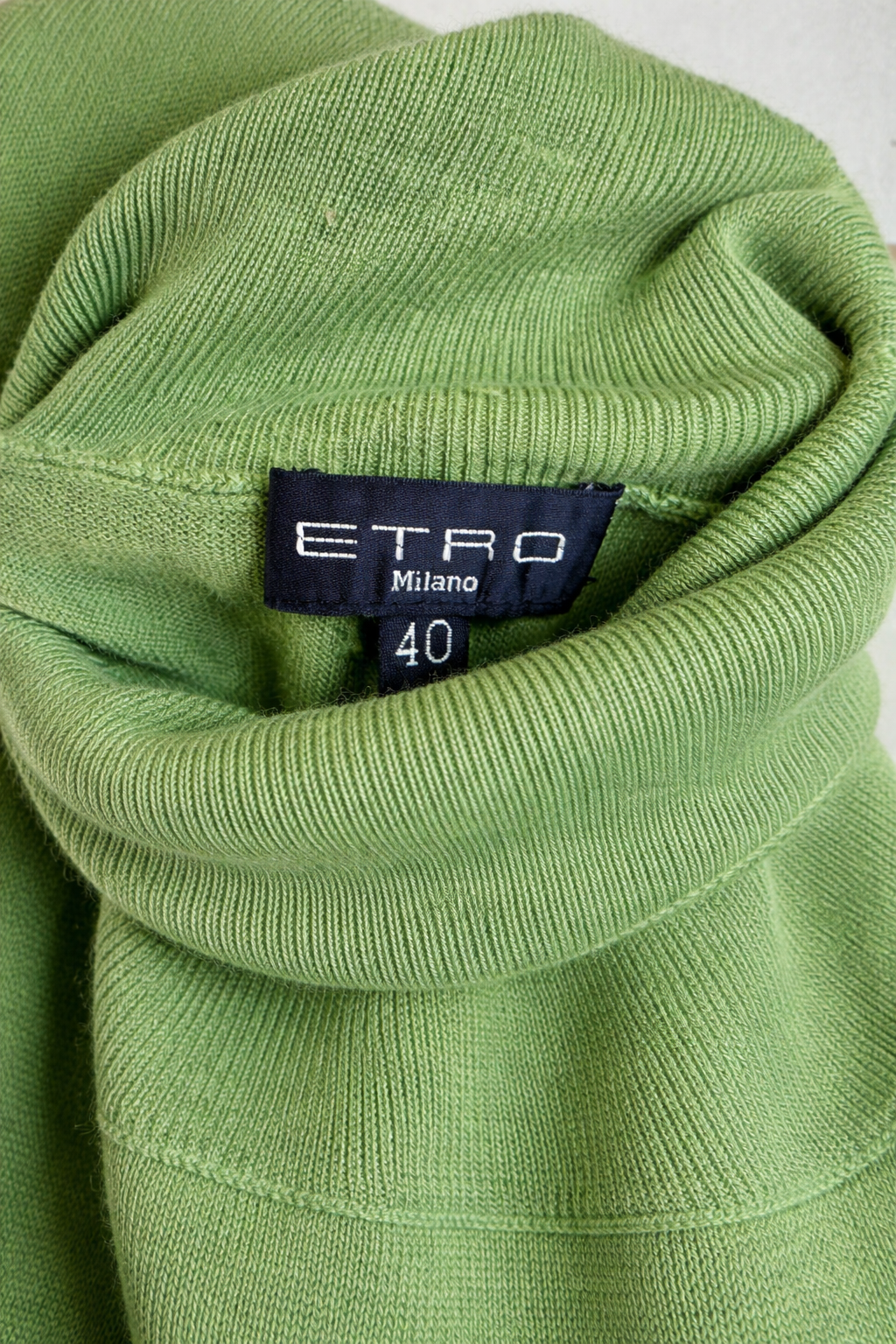 Pull col roulé authentique Etro Milano en soie et laine mérinos