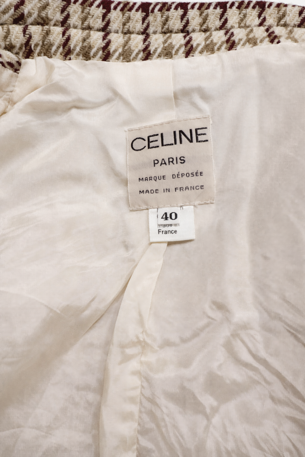 Blazer en laine Celine Paris à carreaux authentique vintage