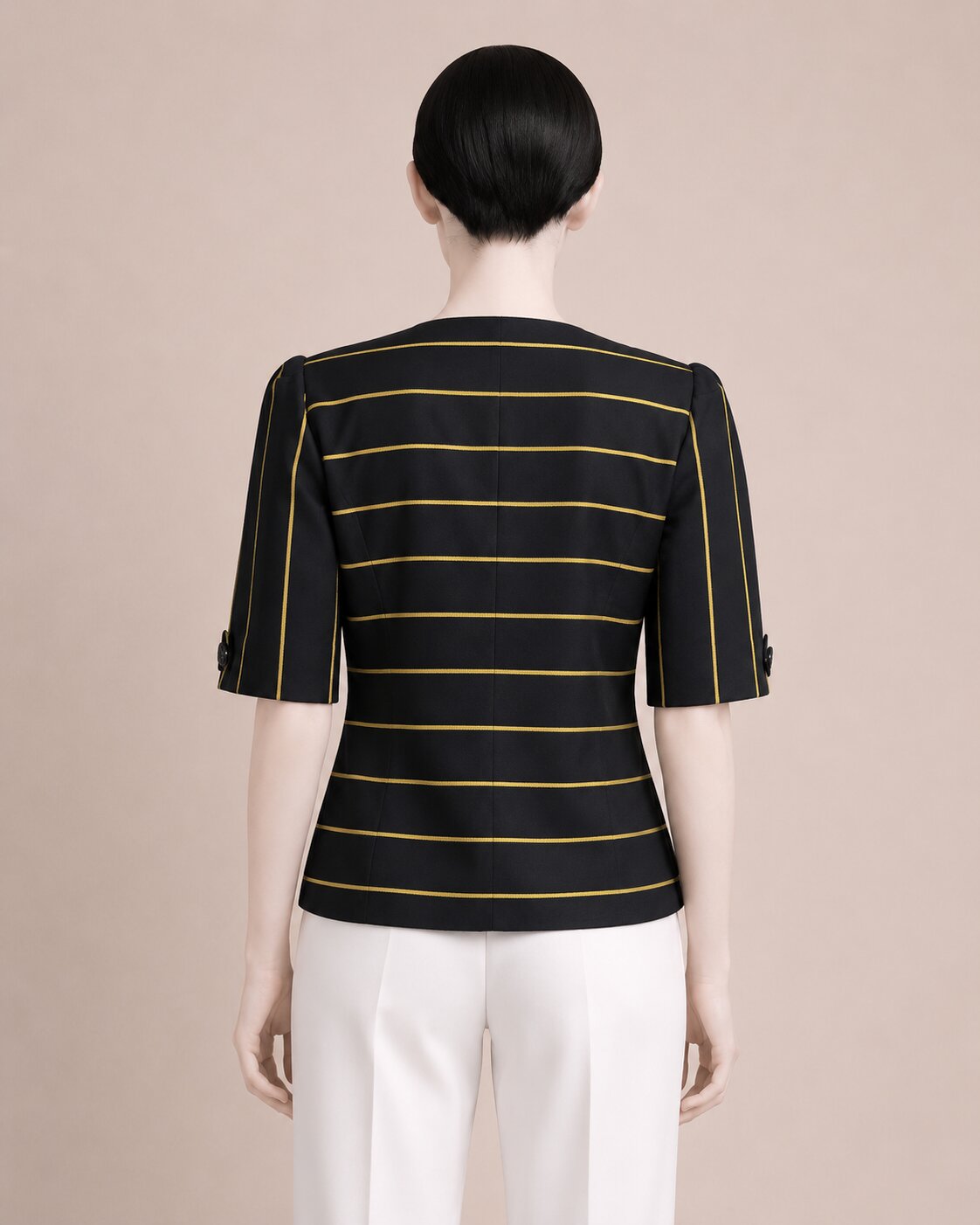 Authentic Pierre Balmain Paris vintage jacket in yellow and black stripes