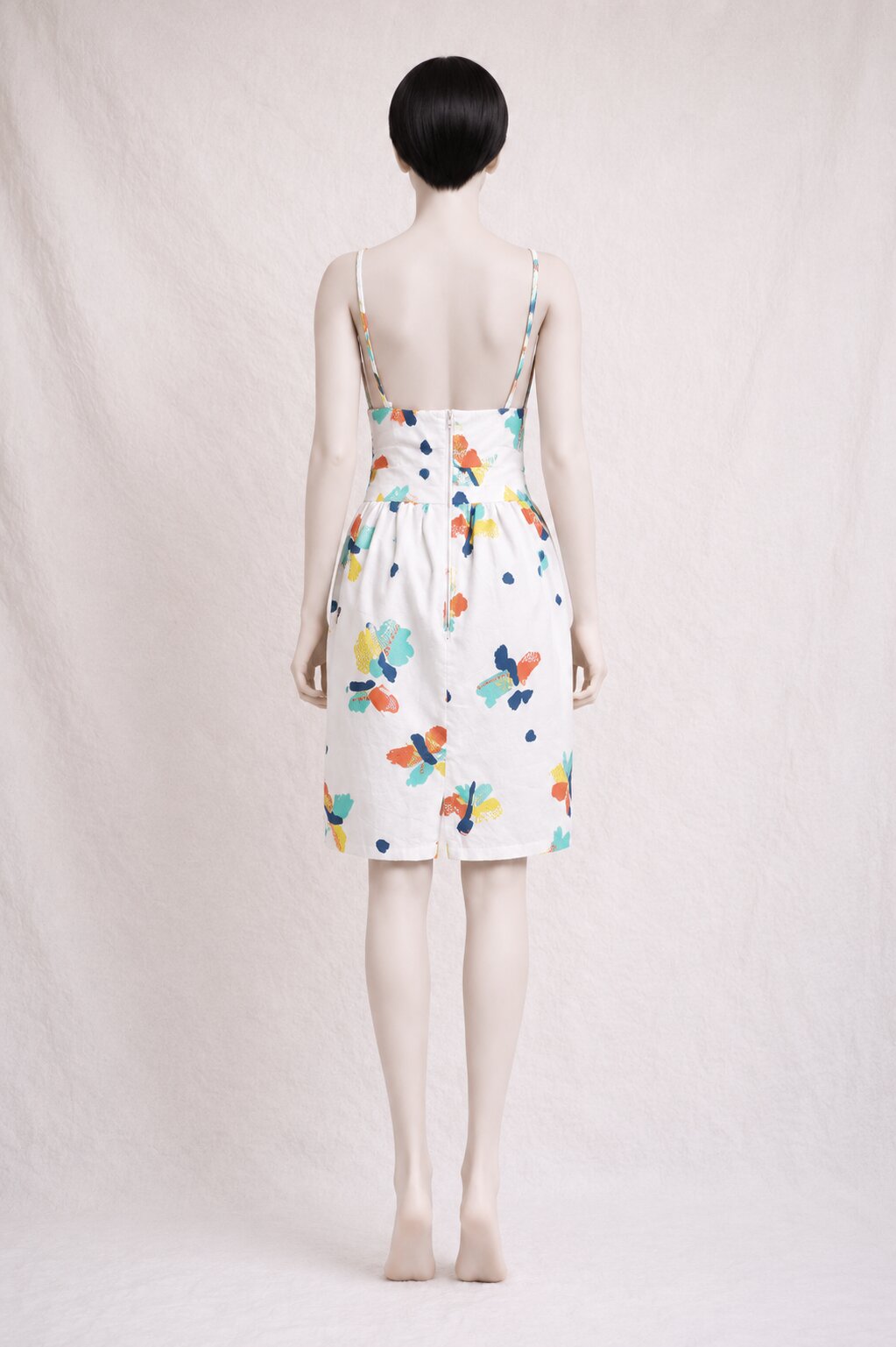 Authentic vintage printed cotton summer dress Louis Féraud