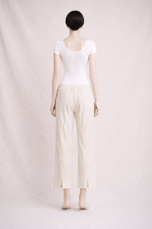 Paule Ka Pleated Fabric Trousers in Ecru