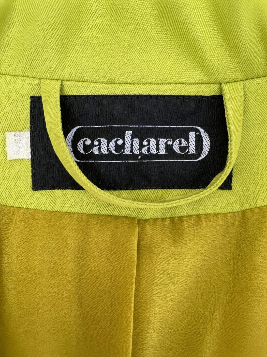 Authentic long Cacharel neon green vintage blazer
