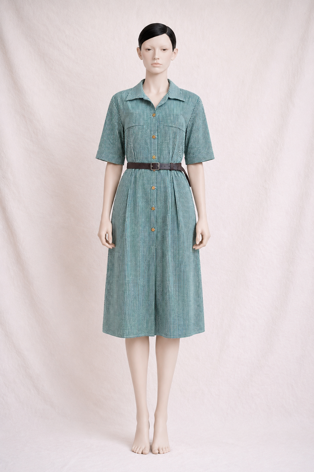 Combinaison authentique Burberrys of London vintage à motif vichy vert et blanc