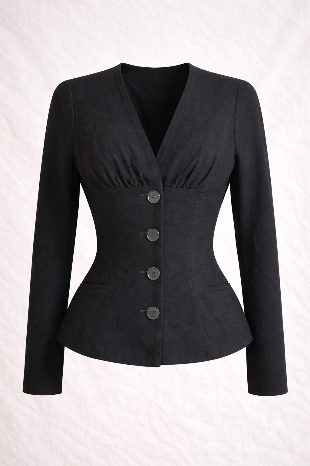 Blazer cintré en laine noir Chantal Thomass vintage