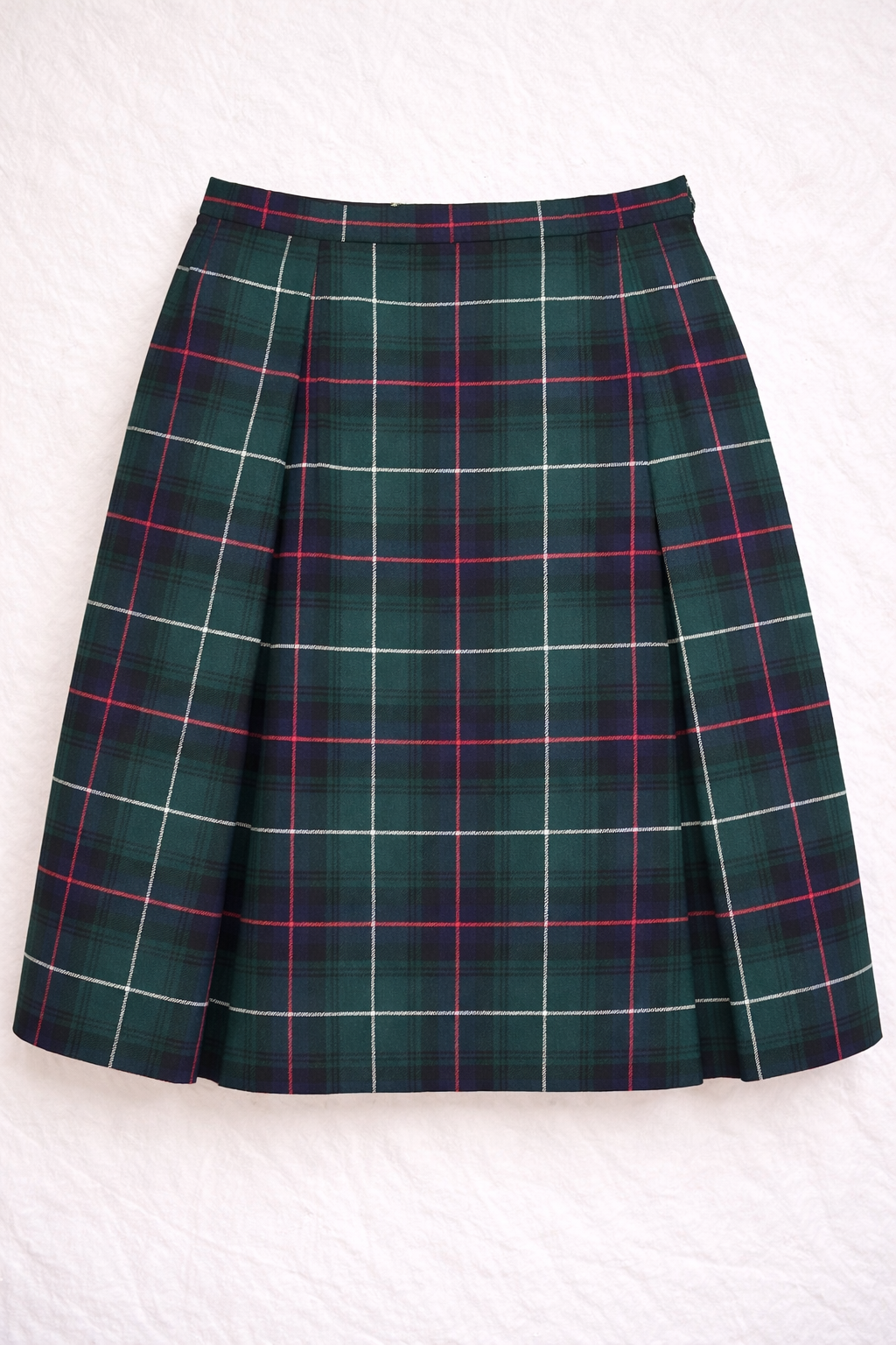 Jupe Burberrys London en laine tartan vert vintage authentique