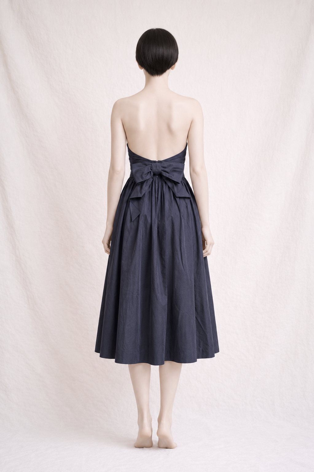 Robe bustier Laura Ashley en coton noir vintage