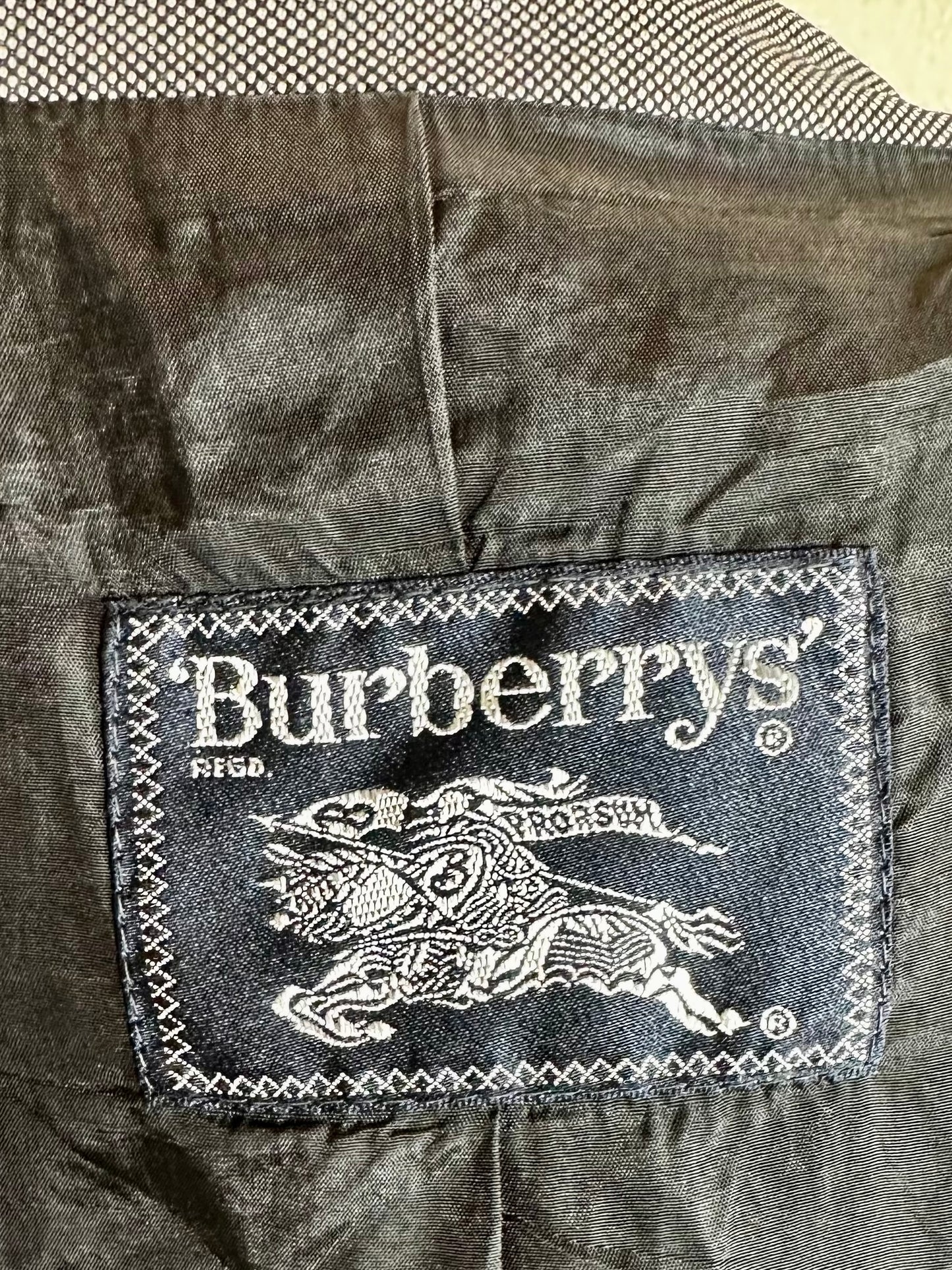 Blazer Burberry authentique en laine grise vintage