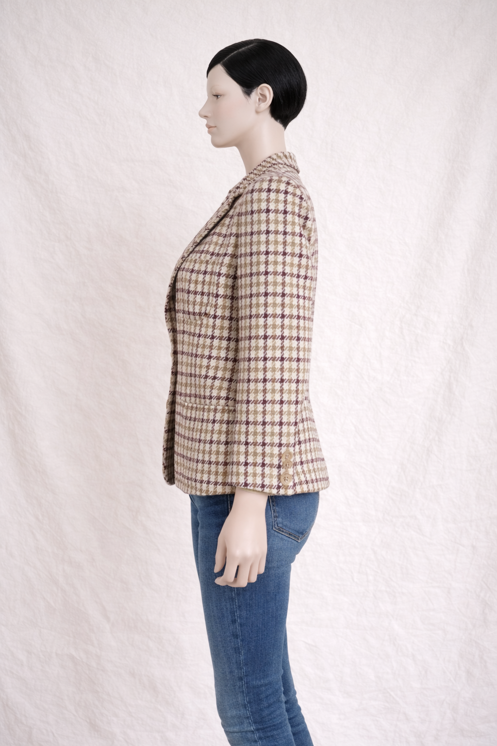 Blazer en laine Celine Paris à carreaux authentique vintage