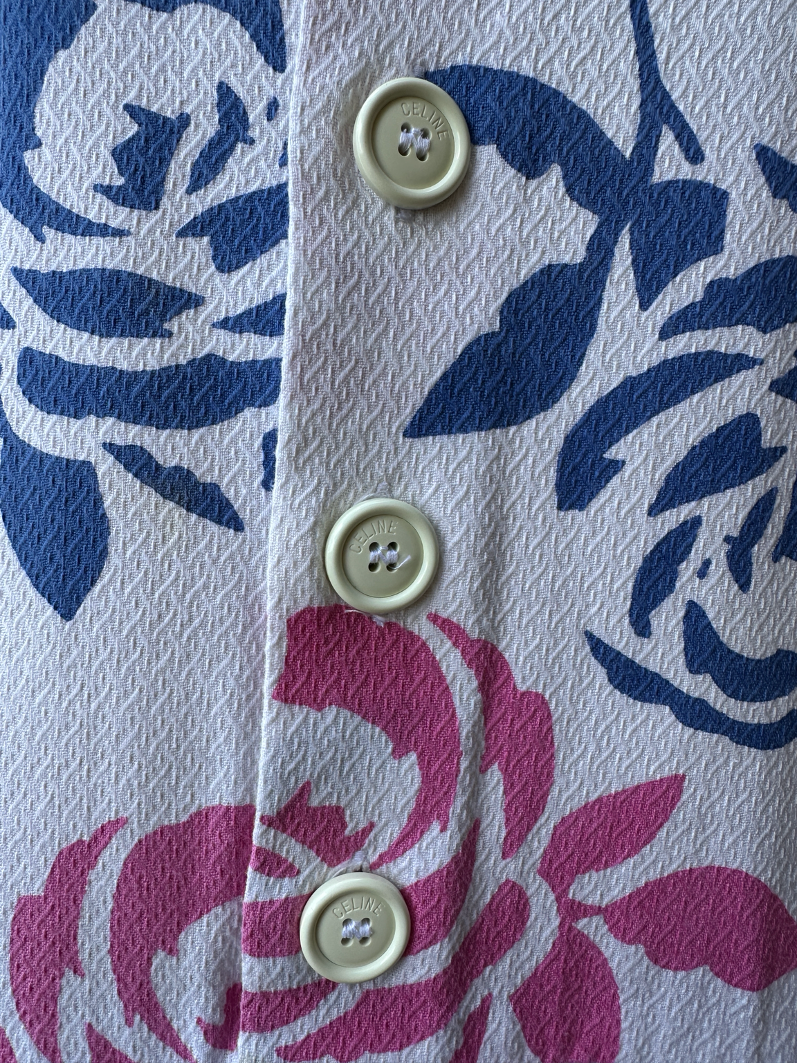 Robe d'été Céline Paris en jacquard de coton texturé blanc vintage authentique