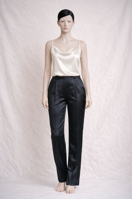 Pantalon en laine et soie noir Gianfranco Ferré authentique vintage neuf