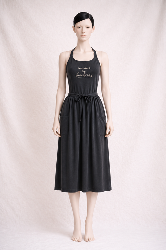 Robe noire Sonia Rykiel Paris dos nu en jersey vintage