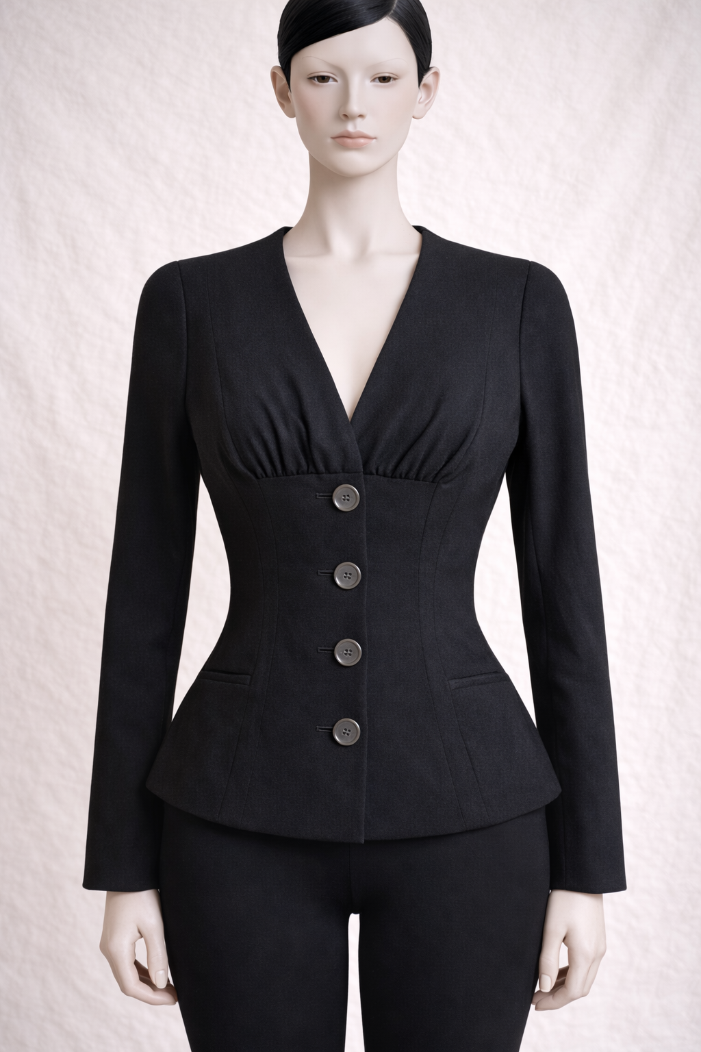 Blazer cintré en laine noir Chantal Thomass vintage
