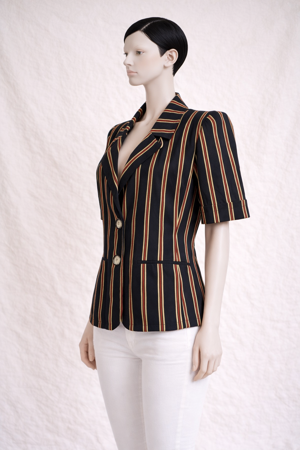 Blazer manches courts à rayures Yves Saint Laurent vintage authentique
