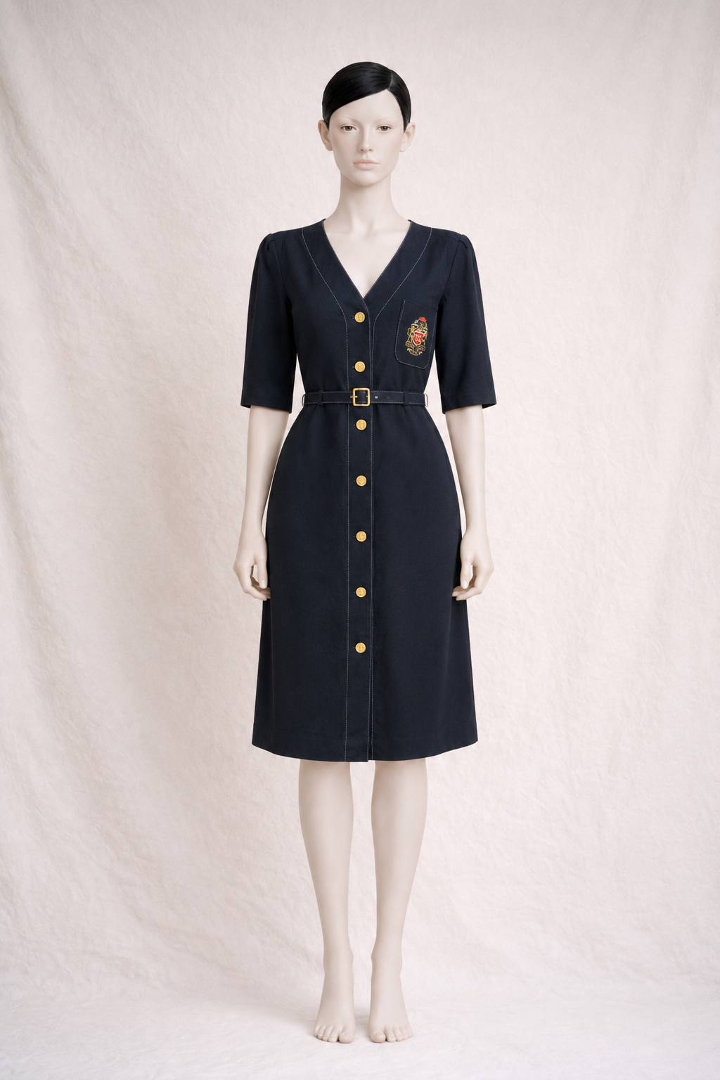 Robe en jean noire CELINE JEANS Paris vintage authentique
