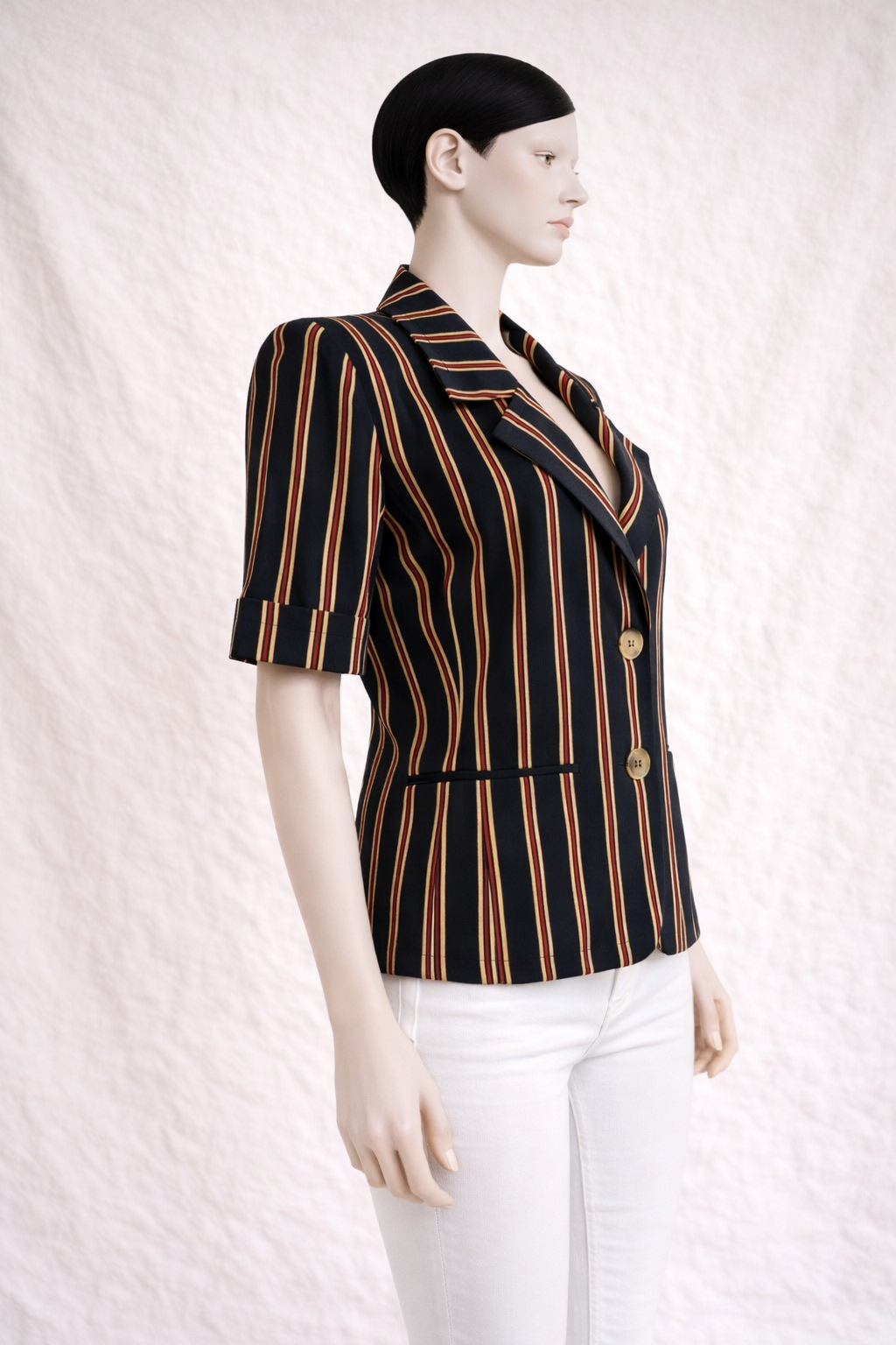Blazer manches courts à rayures Yves Saint Laurent vintage authentique